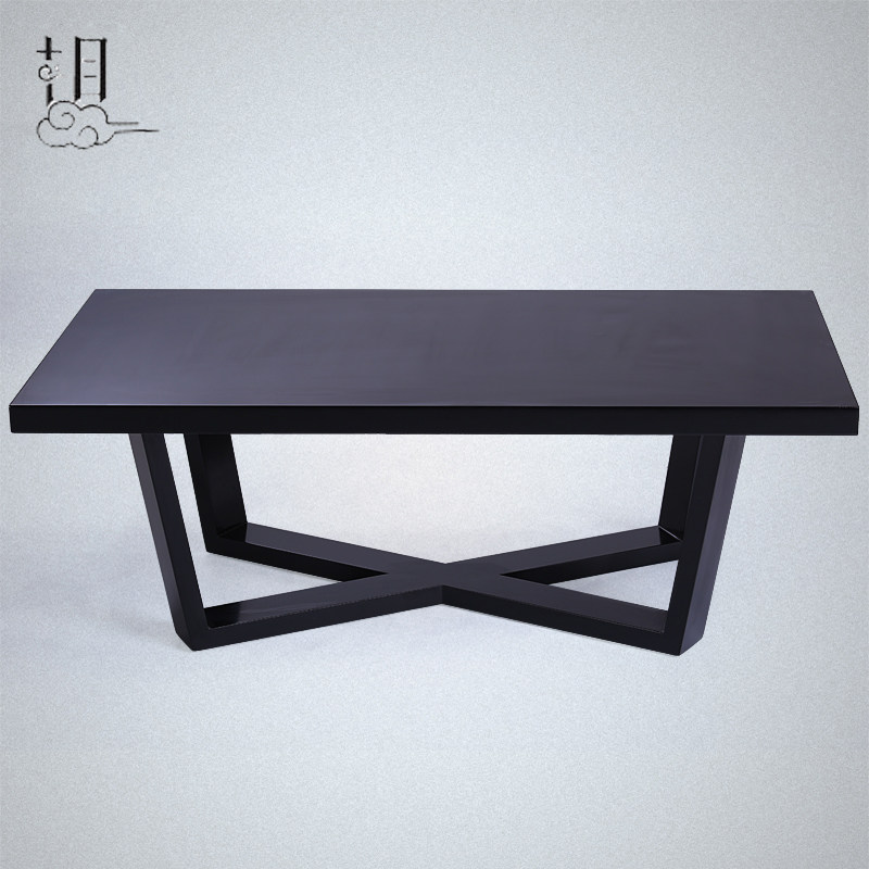 New Chinese tea table solid wood rectangular tea table hotel Minjuku sample house display center-like board room living room drawer tea table furniture