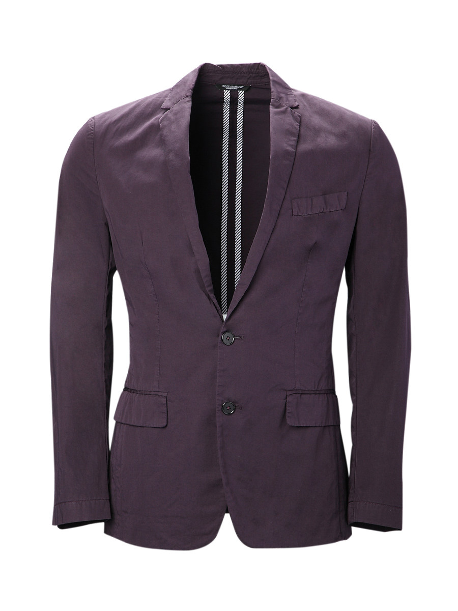 Dolce&Gabbana 紫红色平驳领两粒扣饰修身西装