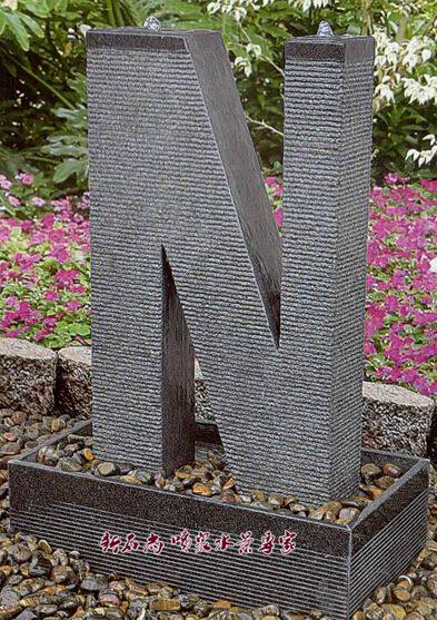 ABCD 26 letters flow furnishing parts humidifier large fake mountain logo furniture company foyer fountain