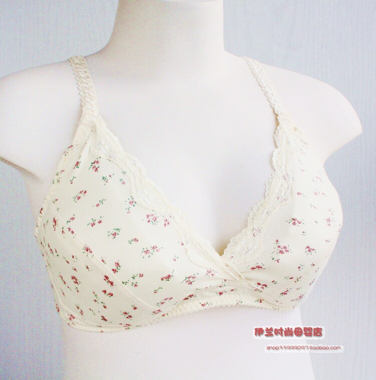 Foreign trade export Japanese single pregnant woman thin mold cup cross breastfeeding bra breastfeeding bra breastfeeding bra 2 pieces