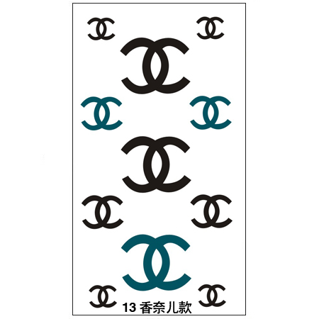 10张包邮 纹身贴女男士 持久防水仿真花臂手臂刺青图腾（香奈儿）