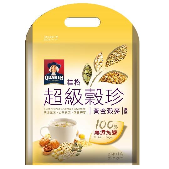 桂格 黄金谷麦超级谷珍-无糖(25gx10包)QUAKER台湾官网直邮进口