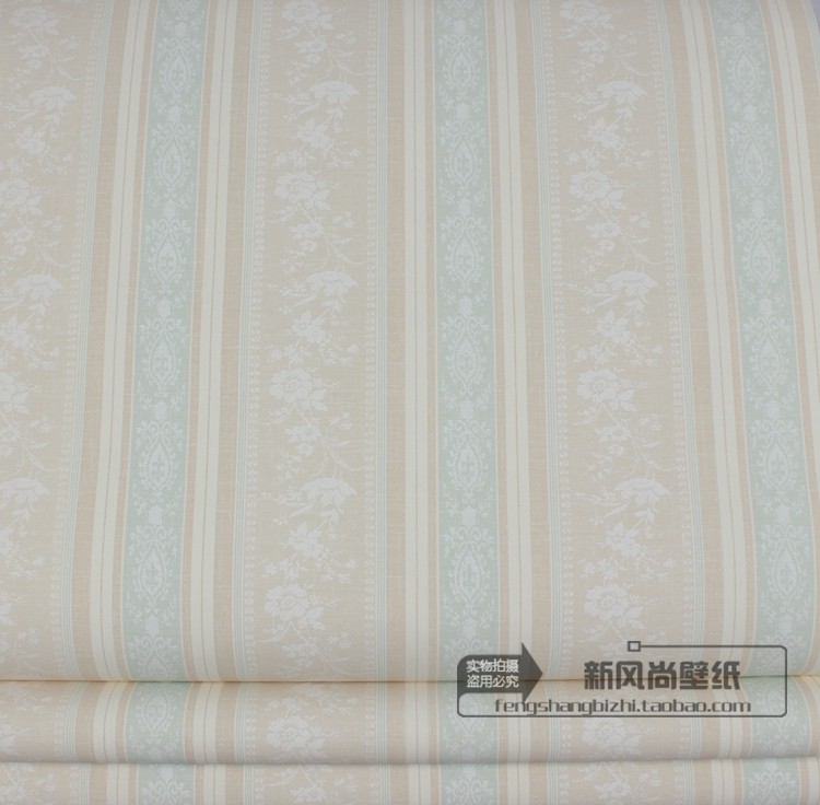 American imported original paper American wallpaper Retro dark flower Vertical stripe Book room Bedroom Living room full of pure paper wallpaper