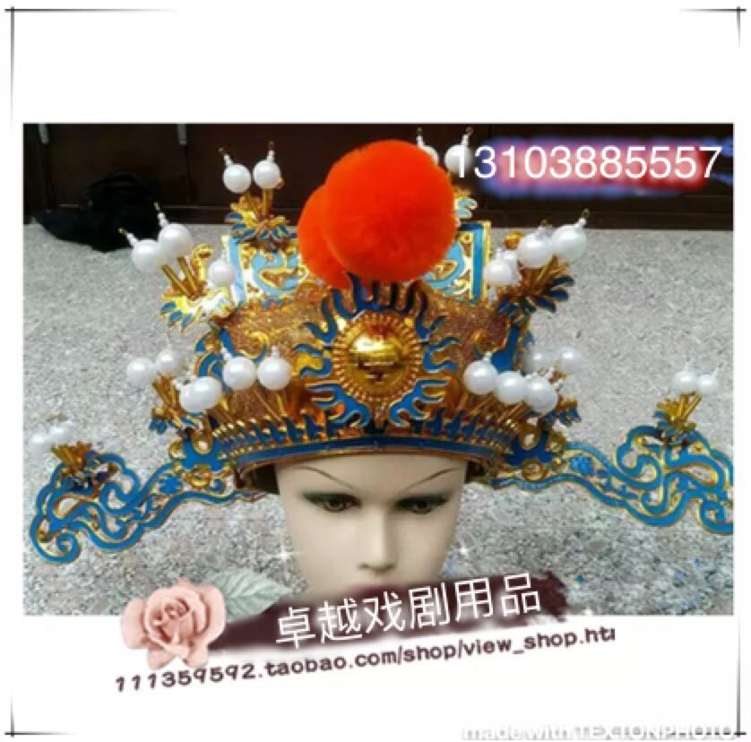 Golden eagle Xiangye hat helmet Wealth God hat Guan Gong hat drama drama Bodhisattva statue temple Buddha supplies large discount