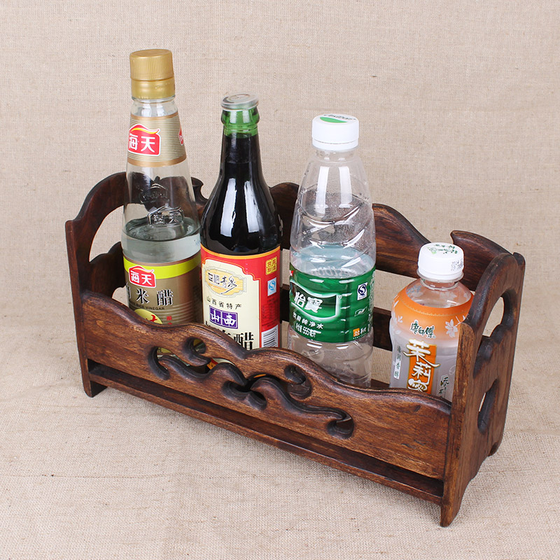 Thai study solid wood carving desktop storage rack living room dining room family finishing utensils kitchen rack