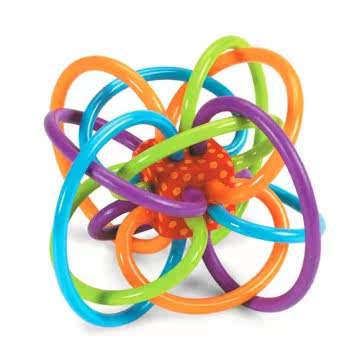 美国Manhattan Toy-Winkel缤纷软管固齿球台湾官网直邮进口