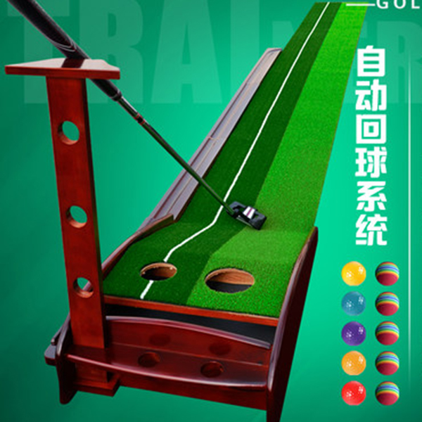 Indoor Family Practice Fairway Golf Practice Set Solid Wood Putter Mini Office Practice Blanket