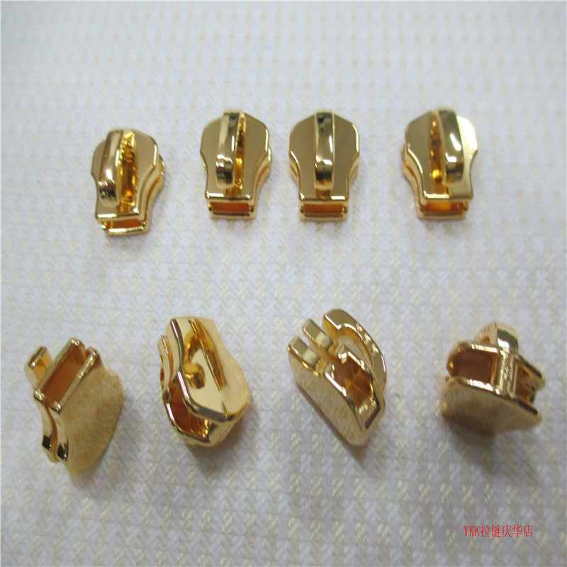 No. 5 bright gold slider ▲ DFNT2 YKK special electroplated metal zipper accessories luggage