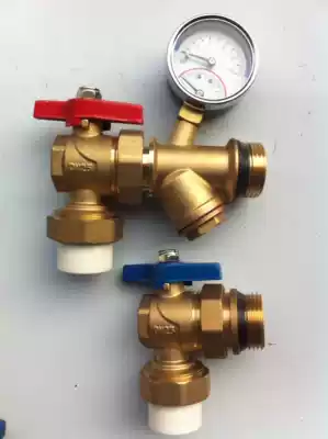 All-copper multi-function angle PPR25 master valve outer wire temperature and pressure gauge water separator ball valve floor heating water separator valve