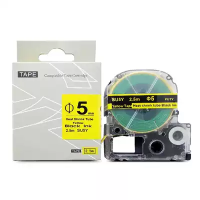 Universal labeling label printer Heat shrinkable tube diameter 5 7 11mm Heat shrinkable sleeve label tape Suitable for Jingong Epson label machine ribbon 2 5 meters white yellow heat shrinkable tube ribbon