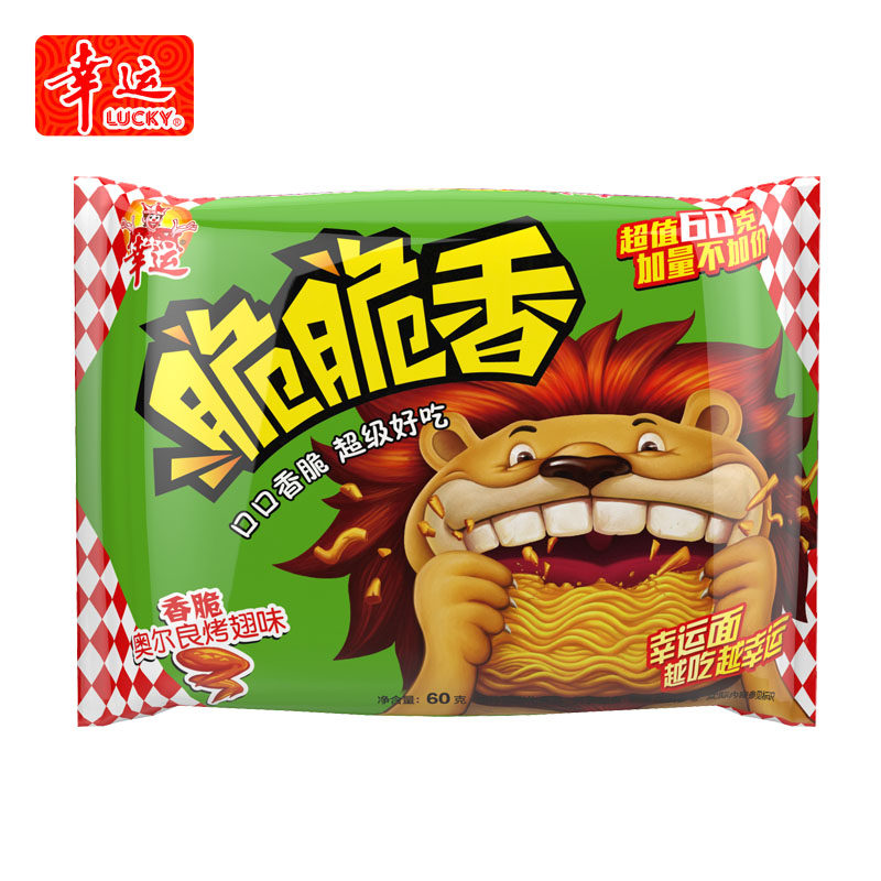 【天猫超市】幸运方便面脆脆香奥尔良烤翅味60g 干脆面 新装上市
