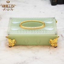 Jade crystal glass tissue box ktv countertop drawing paper box mansion clubhouse night luxury table supplies