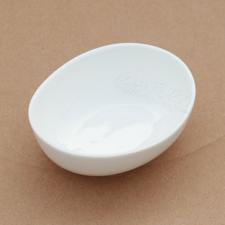 8 5cm10 5cm Arc Oval shaped round bowl Shaped Creative Bowl Pure White Bone China Transparent Bone China Porcelain ceramic