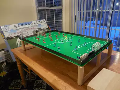 Extra-large Pair music magnetic desktop football game toy table football sports green field Board red basket player