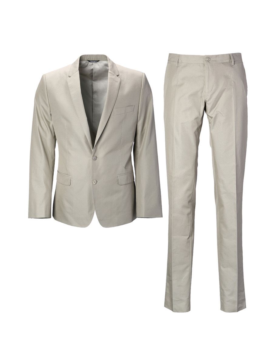 Dolce&Gabbana 卡其色平驳领两粒扣西服套装