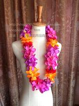 Hawaiian Grass Dress Dance Flower Ring Dance Prop Neck Ring Performance Props Accessoires Hawaii Grass Skirt Dance Beach Floral Rings