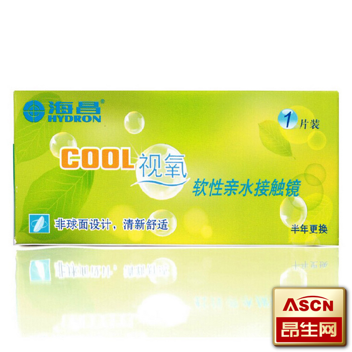 买2送镜盒 海昌隐形眼镜cool视氧半年抛1片装水润舒适设计 TF