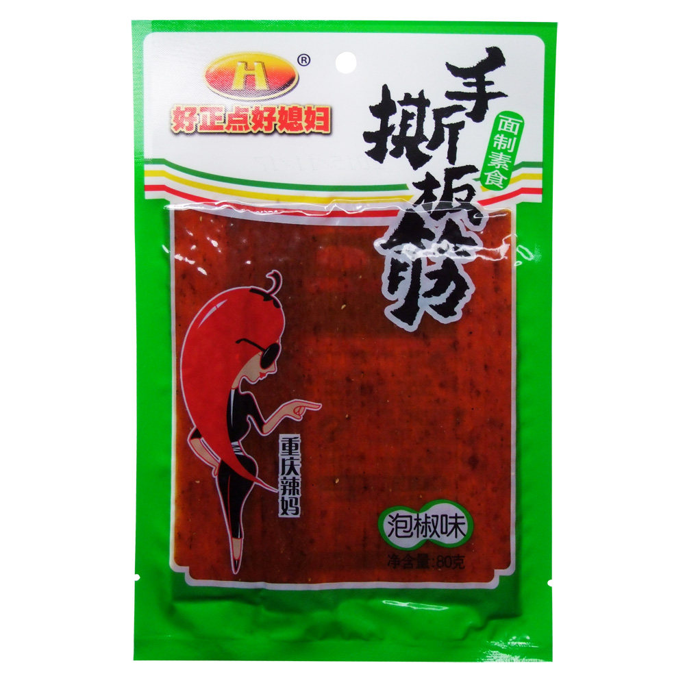 【天猫超市】好正点好媳妇手撕板筋泡椒味80g 面制素食辣条