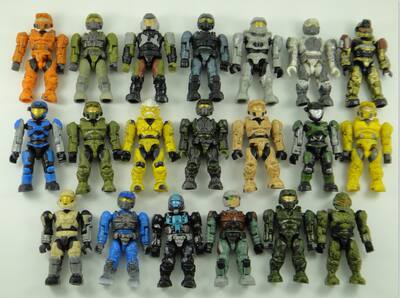 Bulk children's educational assembly plastic toys, building blocks, Halo War mini soldiers, figurines, Warrior series