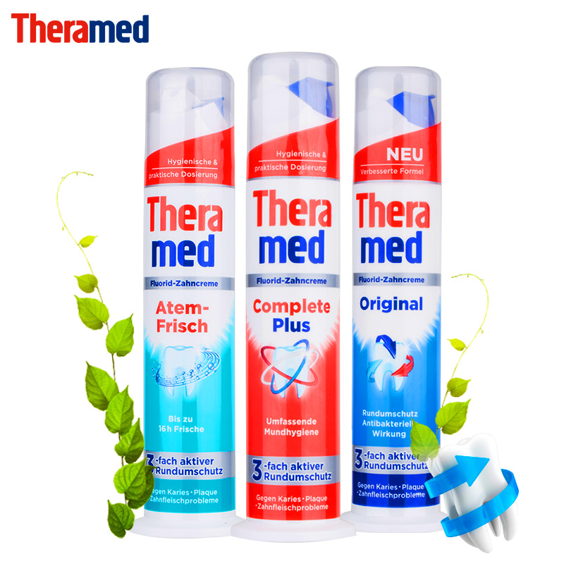 【镇店之宝】汉高施华蔻theramed立式牙膏3支装 德国进口