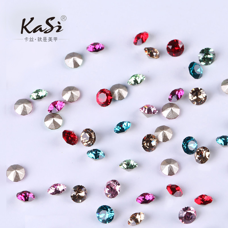 KaSi尖底钻 彩钻美甲装饰钻水钻贴钻工具:8号2.5mm/10号4mm 10颗