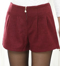 2021 autumn and winter women's new Korean version with slim pull chain thickened wool velvet high waist wide leg shorts to bottom outside wearing boot pants