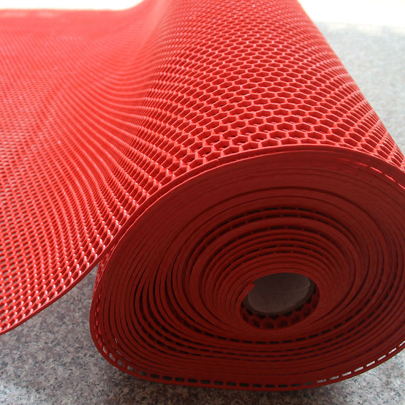 Hexagonal diamond hollow non-slip mat plastic carpet hotel hotel bathroom corridor powder room permeable water-proof floor mat