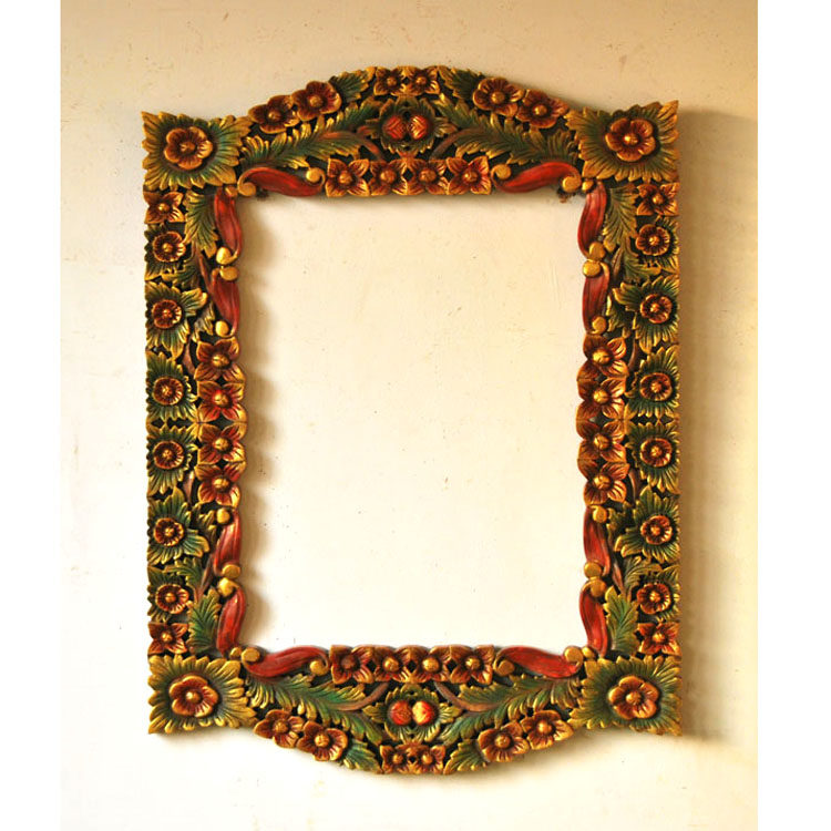 New special Thai style Southeast Asian beauty mirror Bathroom frame Long-shaped makeup mirror decoration