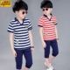 Quần áo bé trai mùa hè 2019 mới 6 trẻ lớn 7 trẻ em tay ngắn 10 áo thể thao hai mảnh 12 tuổi nước ngoài - Phù hợp với trẻ em quần ống rộng trẻ em Phù hợp với trẻ em