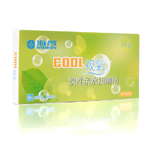 买2赠盒 海昌隐形眼镜 海昌COOL视氧  季抛2片装 近视眼镜 透氧TF
