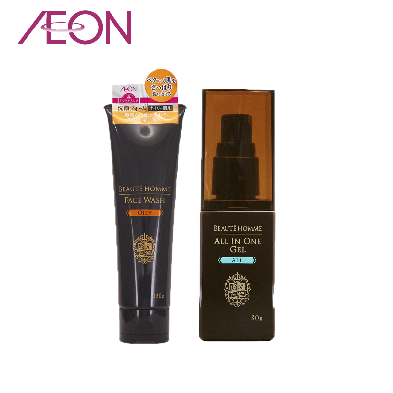 AEON（日本）男士 油性皮肤用洗面奶 万能护肤凝胶套装
