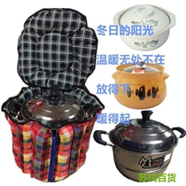 Insulation bag thickened cotton insulation bag pressure cooker double ear soup pot heat preservation barrel casserole heating set lunch box Bento bag