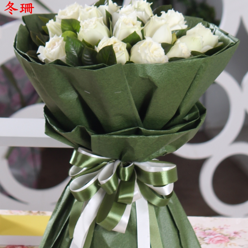 19朵白玫瑰花束鲜花速递武威鲜花店兰州敦煌蛟河恋人表白送花生日