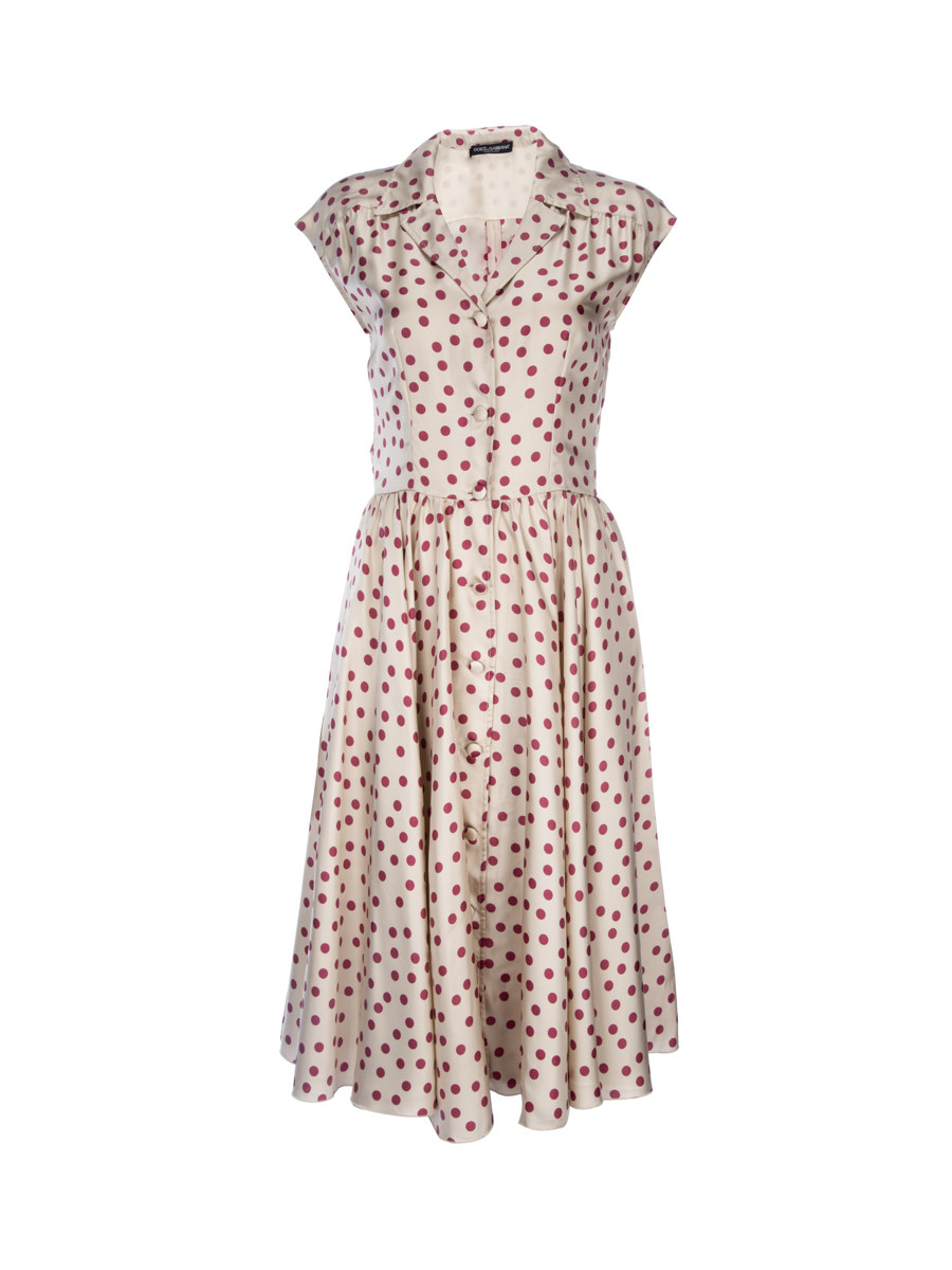 Dolce&Gabbana 拼色波点印花连衣裙