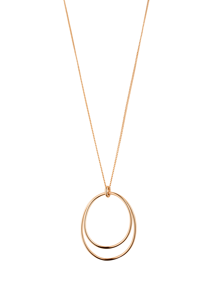 DYRBERG/KERN 玫瑰金新艺术系列长款双层项链