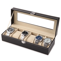 Watch storage box window leather jewelry box high-end watch packaging finishing box stall bracelet watch frame