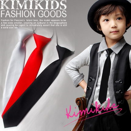 Children's tie Korean version of the female boy tie Student tie Casual baby narrow version of the stage small tie accessories