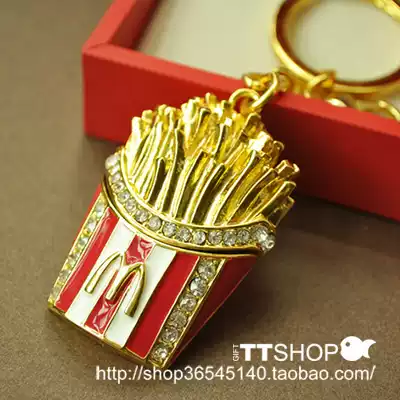 McDonald's mcdonalds high-end diamond-encrusted metal fries U disk USB flash disk memory 8G Samsung chip gift box