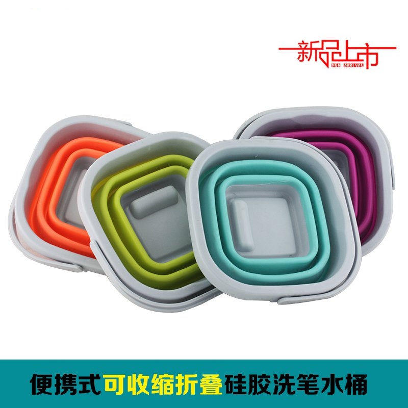 Art Supplies Pen Washer Pen Washer Folding Retractable Bucket Durable and Strong Multicolor Color Random