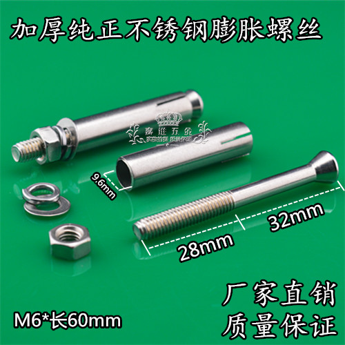 Authentic pure stainless steel expansion screw M6 x 60 M8 wall with expansion bolt