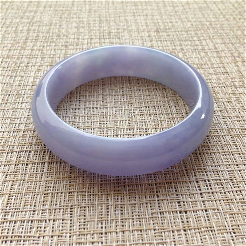 Old pit jade jade bracelet with certificate Natural jade violet spring color bracelet a goods Bing waxy species KH126