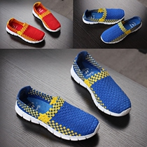  Big coffee home broken code clearance pedal mens shoes woven breathable mens lightweight cover foot sports shoes casual shoes