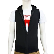 Phiên bản tiếng Hàn mới của áo vest nam giản dị nam mùa xuân và mùa hè áo len mỏng trùm đầu đơn vest đen vest thể thao - Dệt kim Vest