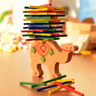 Out of Germany Colourful Bars Balance Wood Children Puzzle games Mom and Dad Parent-child Toy Elephant Camel Balance 3