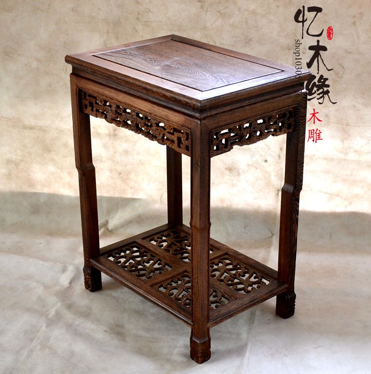 Special offer antique mahogany furniture chicken wing wood solid wood flower stand bonsai rack rack square table coffee table square coffee table side table