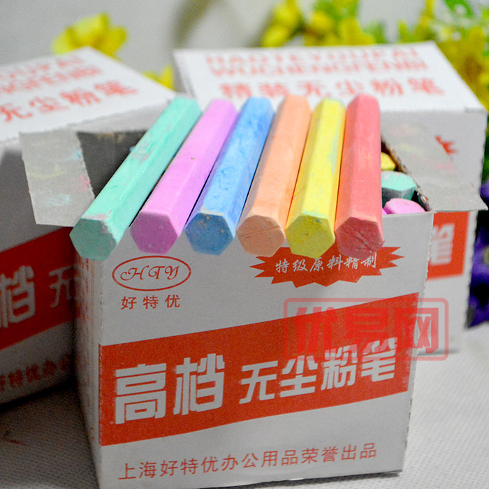 Dust-free hexagonal chalk writing chalk blackboard pen colored chalk office supplies
