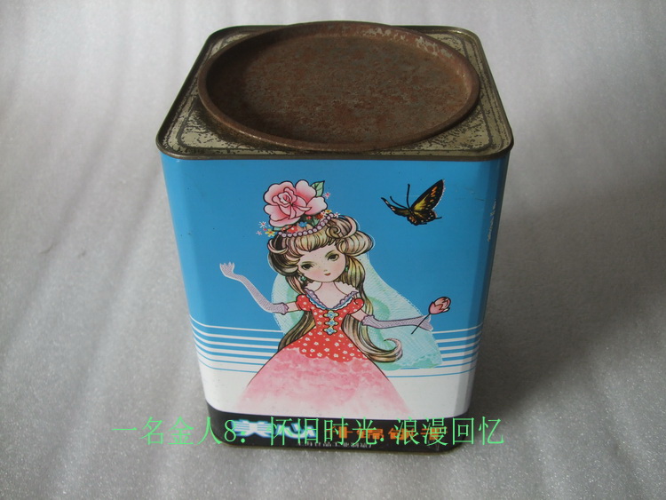 Old Objects Cute Little Girl Patterns Beauty Hearts Cookies Shjin Old Tin Boxes Tin Barrel Collection Props Decoration