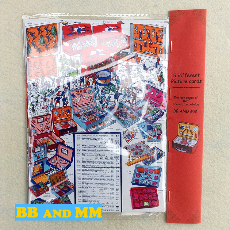 Vintage Vintage Retro Paper Pint Photo Background Paper Illustrations Antique Toy Catalogue 5 sheets