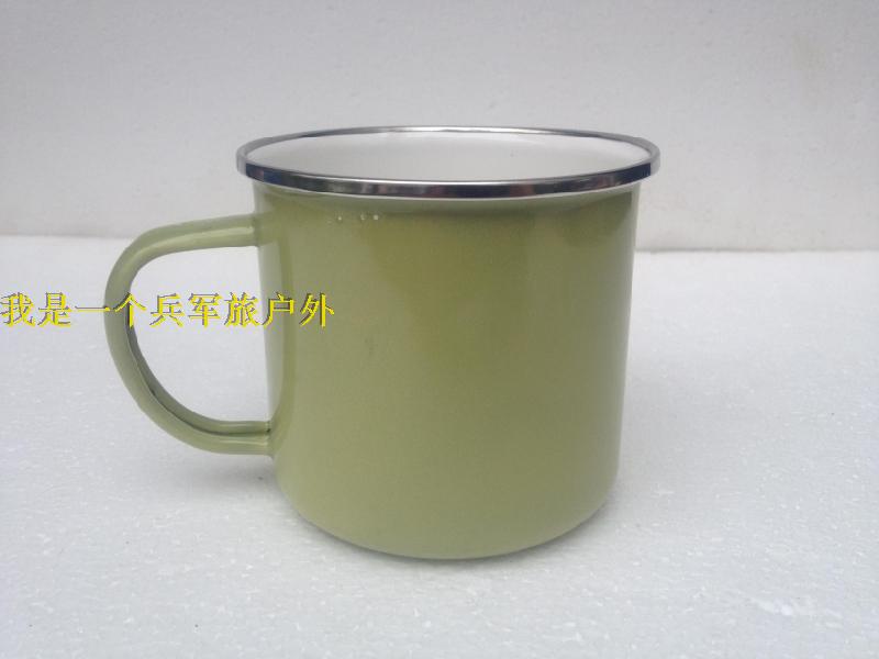 Export foreign army 9cm special green stainless steel bag enamel cup enamel cup cup cup cup cup cup