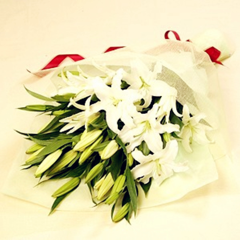 武汉武昌新郑香水百合花束汉阳同城鲜花速递朋友同事领导商务订花